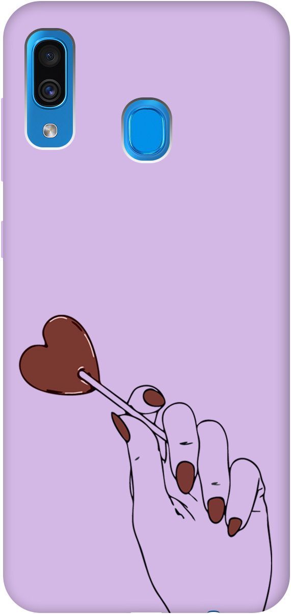 

Чехол на Samsung Galaxy A20/A30 с принтом "Heartbreaker" сиреневый, Фиолетовый;красный, 2504
