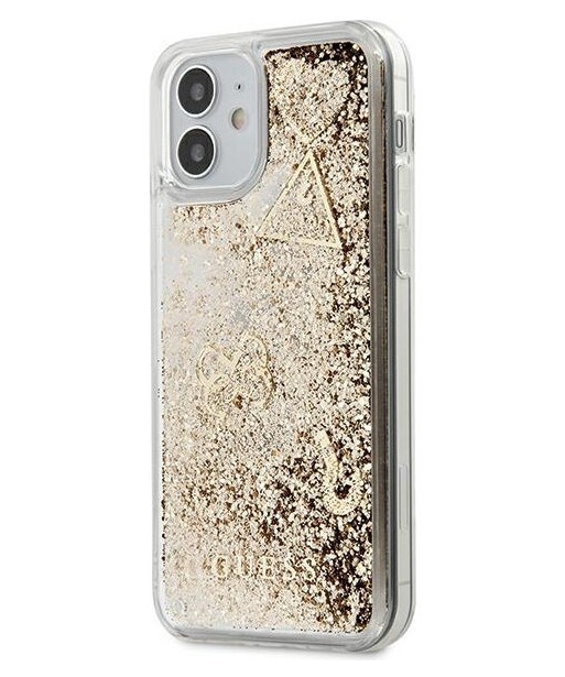 фото Чехол cg mobile guess liquid glitter charms iphone 12 mini золотой