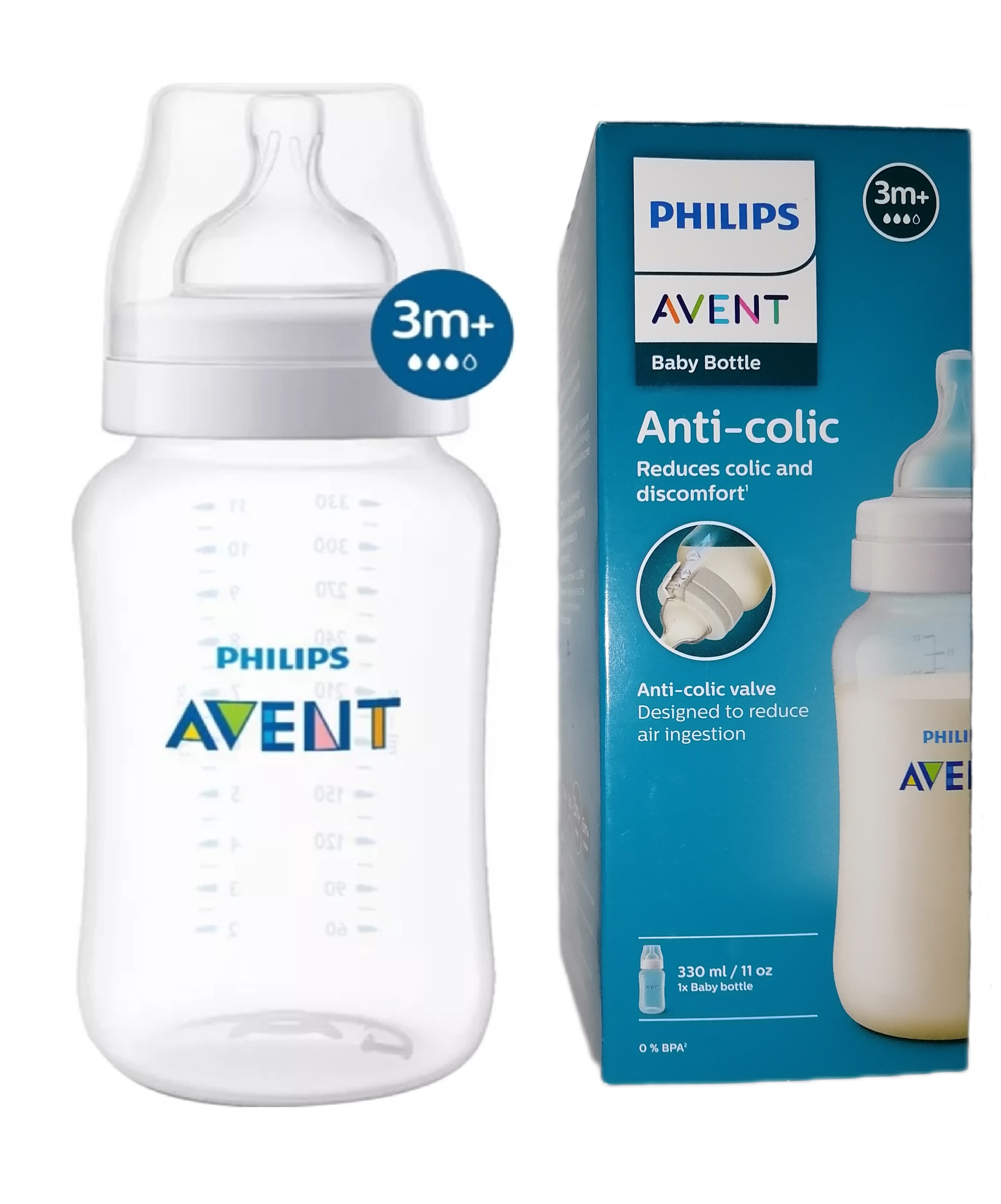Бутылочка Для Кормления Philips Avent Anti-colic 330мл С 3 Месяцев Scy106 01