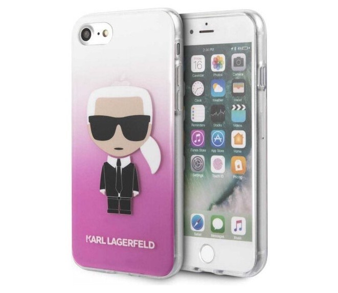 фото Чехол cg mobile karl lagerfeld collection karl iconik iphone 7/8/se 2020 clear/pink