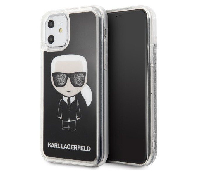 фото Чехол cg mobile karl lagerfeld liquid glitter karl iconic iphone 11 черный