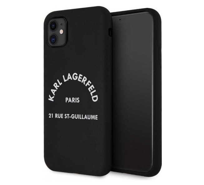 фото Чехол cg mobile karl lagerfeld liquid silicone rsg logo iphone 11 черный