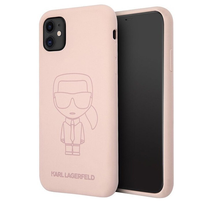 фото Чехол cg mobile karl lagerfeld liquid silicone ikonik iphone 11 розовый