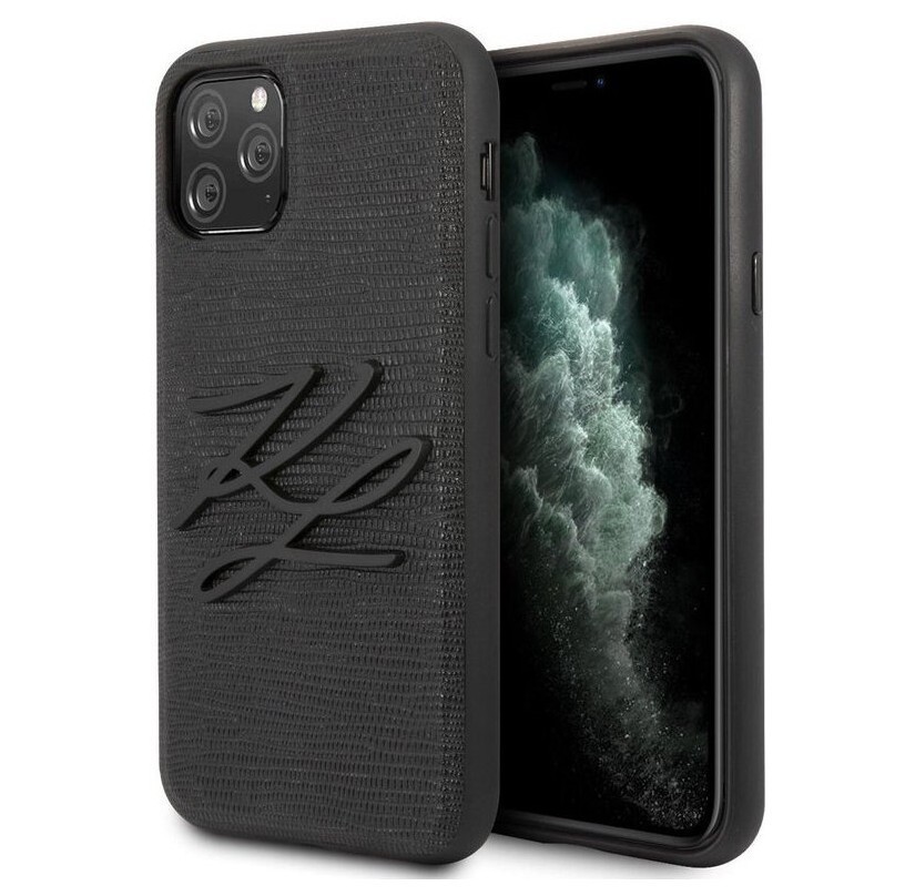 фото Чехол cg mobile karl lagerfeld animal print lizard metal logo iphone 11 pro max черный