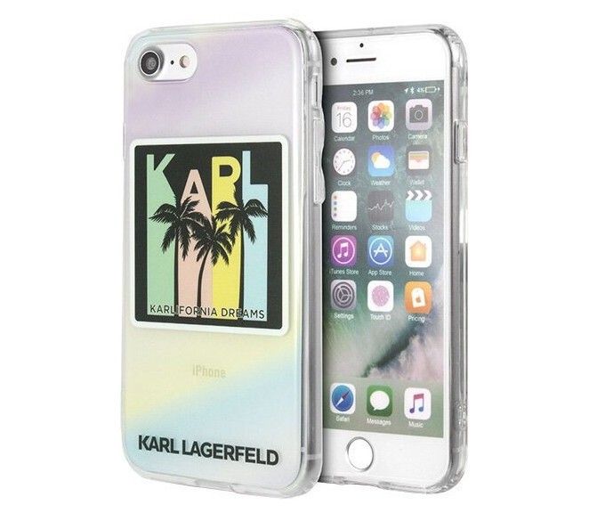 фото Чехол cg mobile karl lagerfeld kalifornia dreams iphone 7/8/se 2020 переливающийся