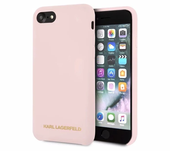 фото Чехол cg mobile karl lagerfeld silicone collection gold logo iphone 7/8/se 2020 pink