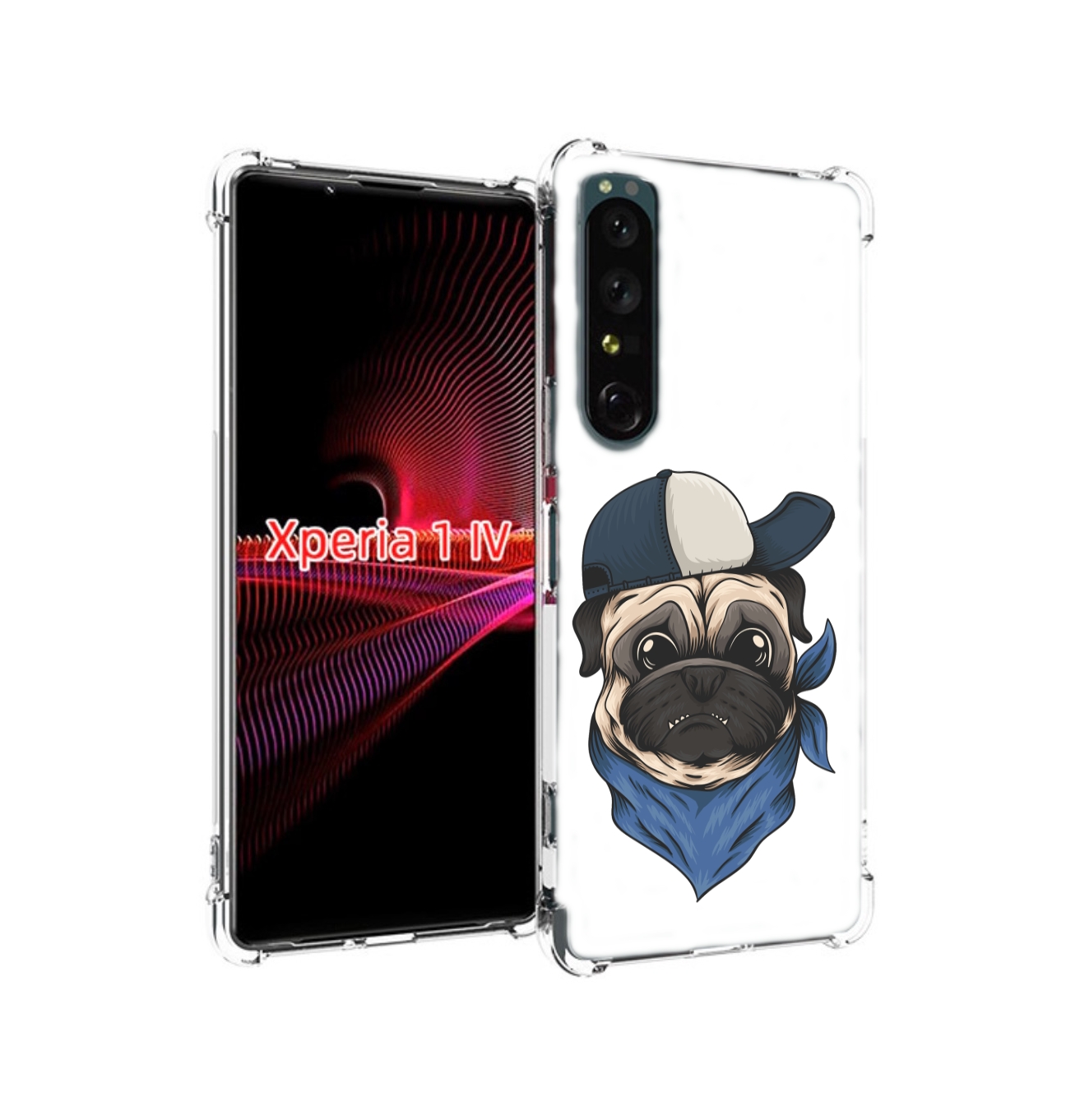 Чехол накладка MyPads мопс-в-кепке для Sony Xperia 1 IV