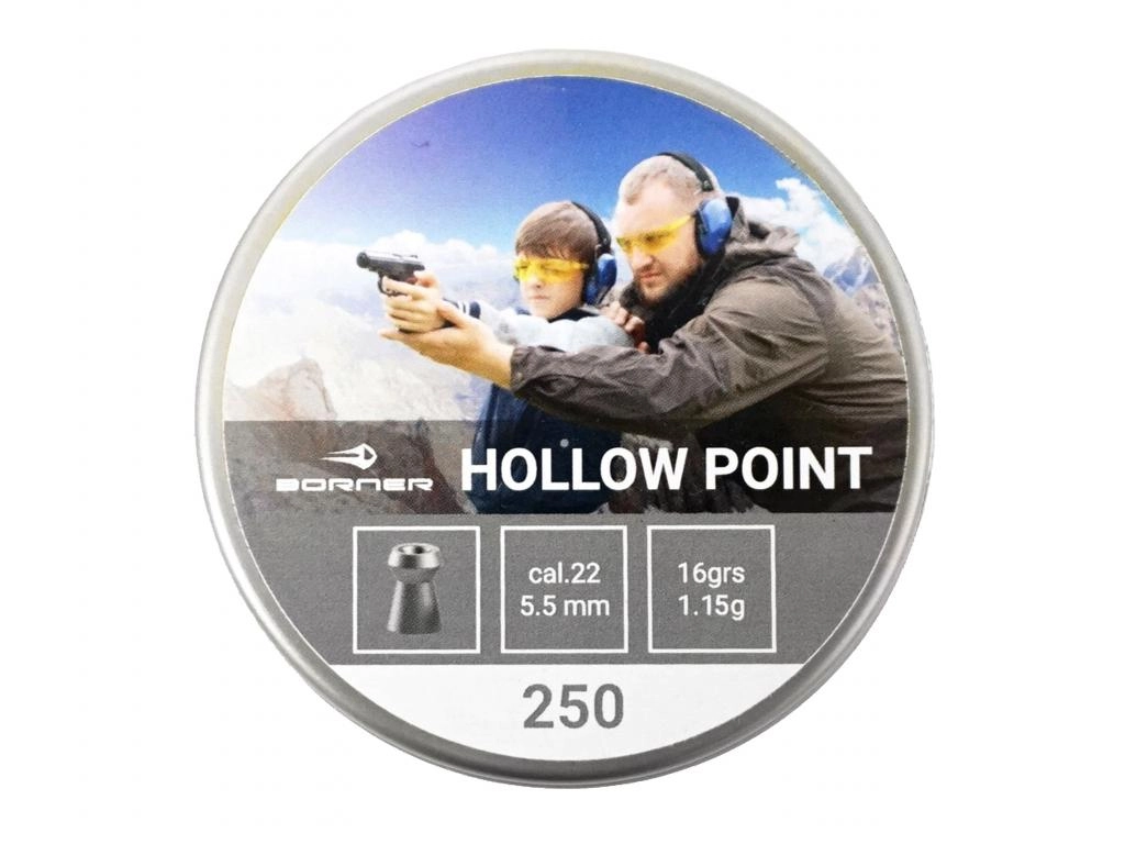 Пневматические пули Borner Hollow Point 5,5 мм 1,15 грамма (250 штук)