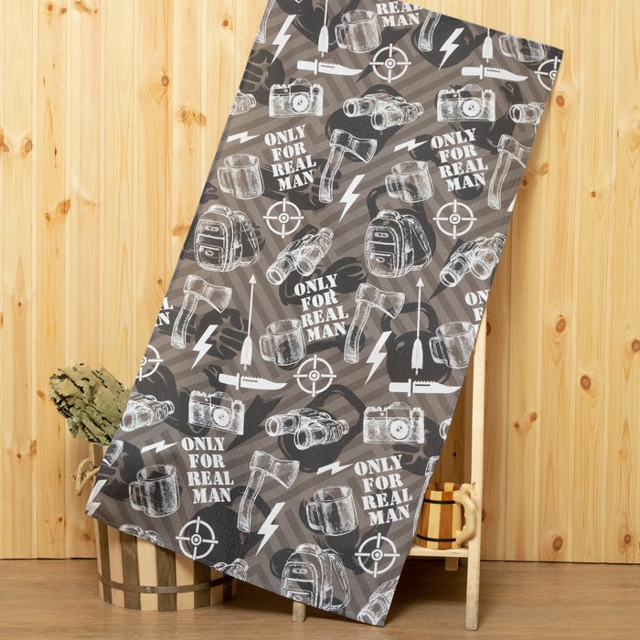 

Полотенце "Only for real man" 70х146 см, 100% хлопок 160гр/м2