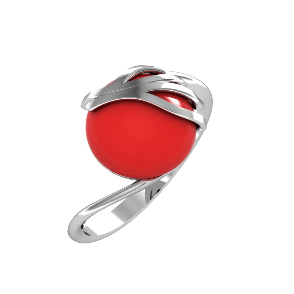 

Кольцо из серебра р.  ПРИВОЛЖСКИЙ ЮВЕЛИР 251233-KR26, коралл, 251233-KR26
