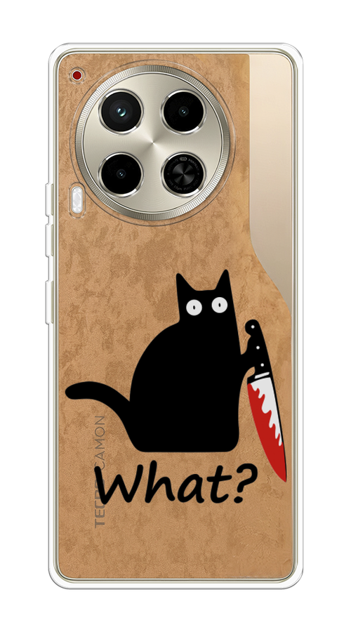 

Чехол на Tecno Camon 30 4G "Котик с ножом", Черный;красный, 305650-1