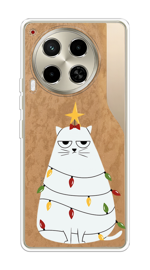 

Чехол на Tecno Camon 30 4G "Котик в гирлянде", Белый;красный;желтый, 305650-1