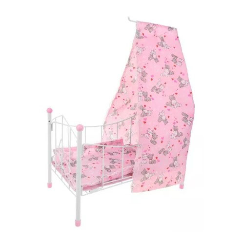 

Кроватка для куклы Наша игрушка с балдахином Котята M1263-11