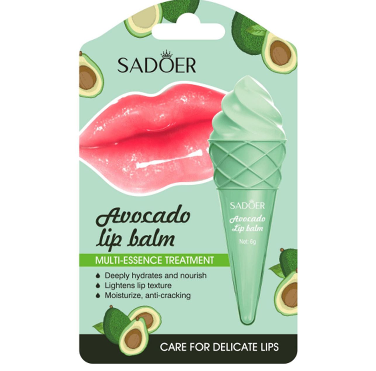 Увлажняющий бальзам для губ Sadoer с авокадо 6 г