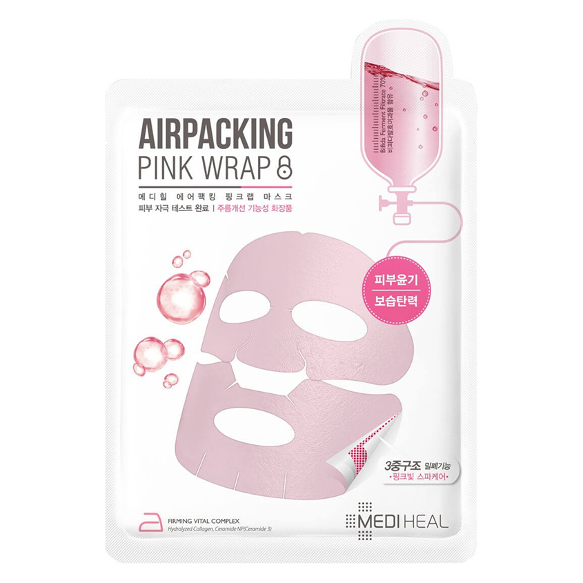 

Маска для лица MEDIHEAL AIRPACKING pink wrap с коллагеном и керамидами 18 мл