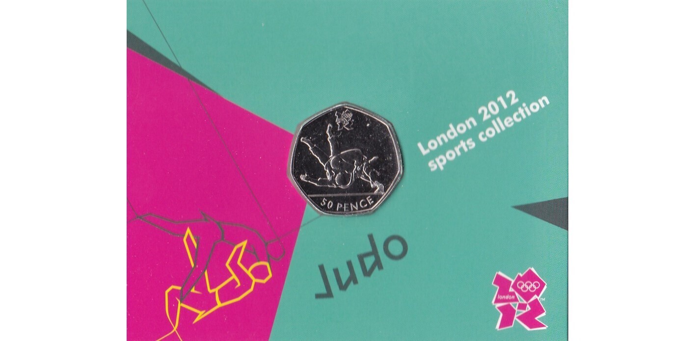 

Монета 50 пенсов в блистере Дзюдо, Лондон 2012, Великобритания, 2011 UNC