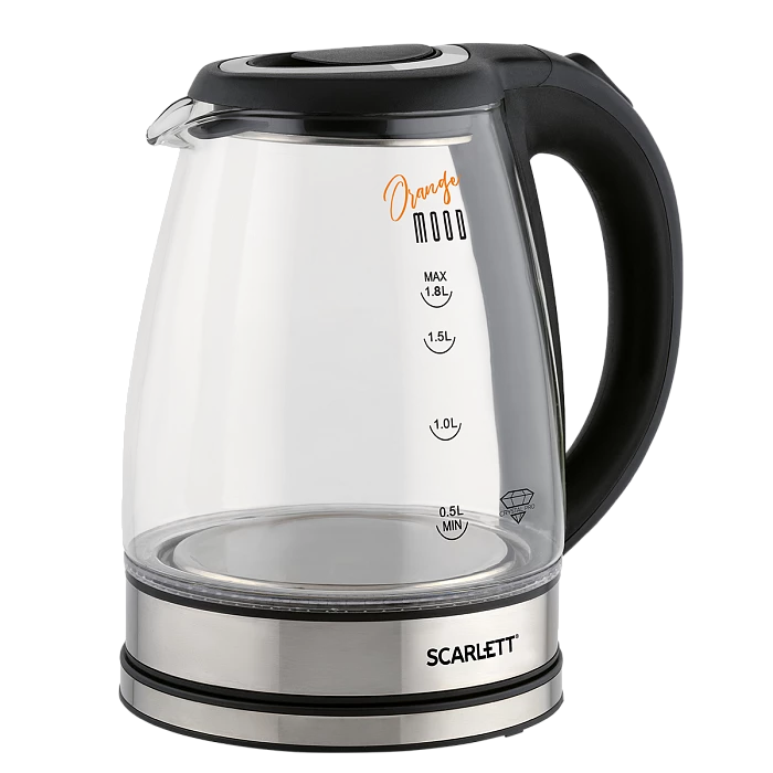 

Чайник электрический Scarlett SC-EK27G36 1.8 л черный, серебристый, SC-EK27G36