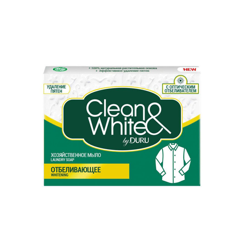 фото Хозяйственное мыло duru clean&white отбеливающее, 125 г