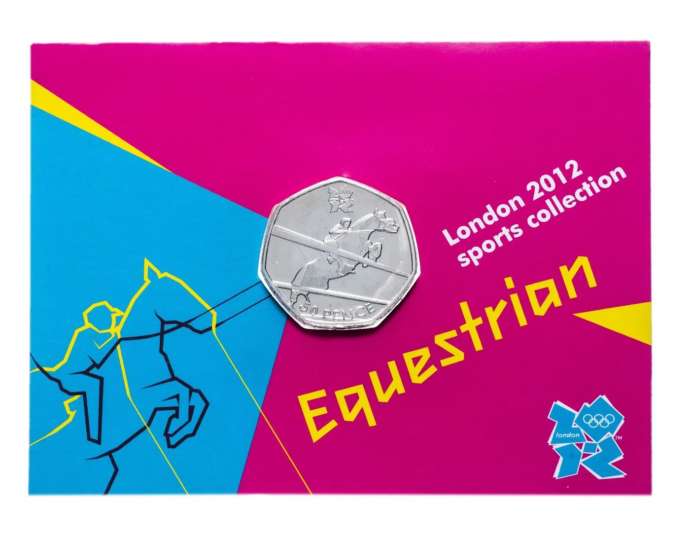 

Монета 50 пенсов в блистере Конный спорт, Лондон 2012, Великобритания, 2011 UNC