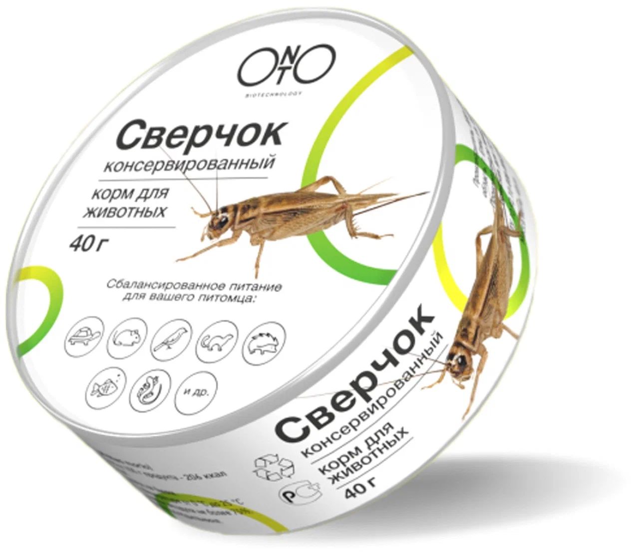 

Консервированный корм для животных ONTO Сверчок, 2шт по 40г