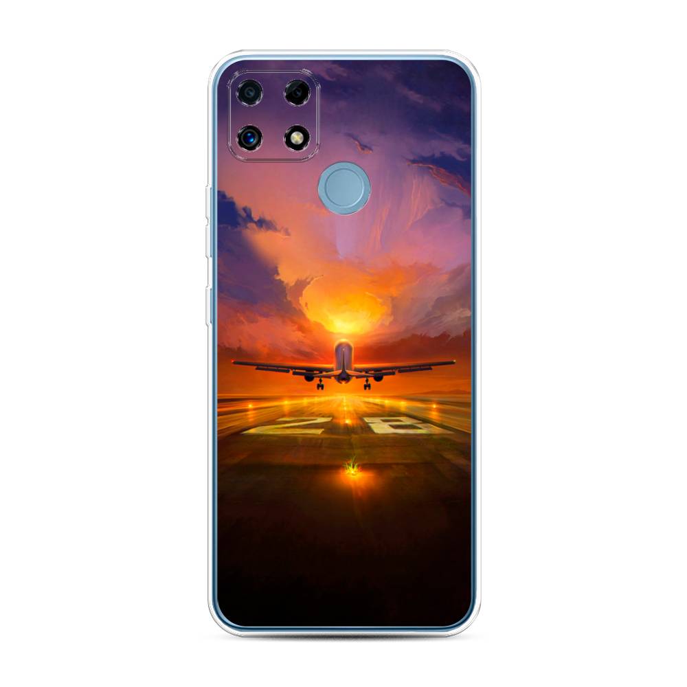 

Чехол на Oppo Realme C25 "Самолет на посадке", Оранжевый;синий, 257450-6