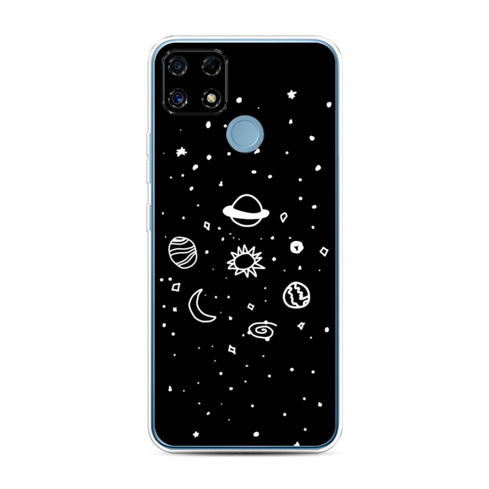 

Чехол на Oppo Realme C25 "Дудл солнечной системы", Бежевый;серый, 257450-2