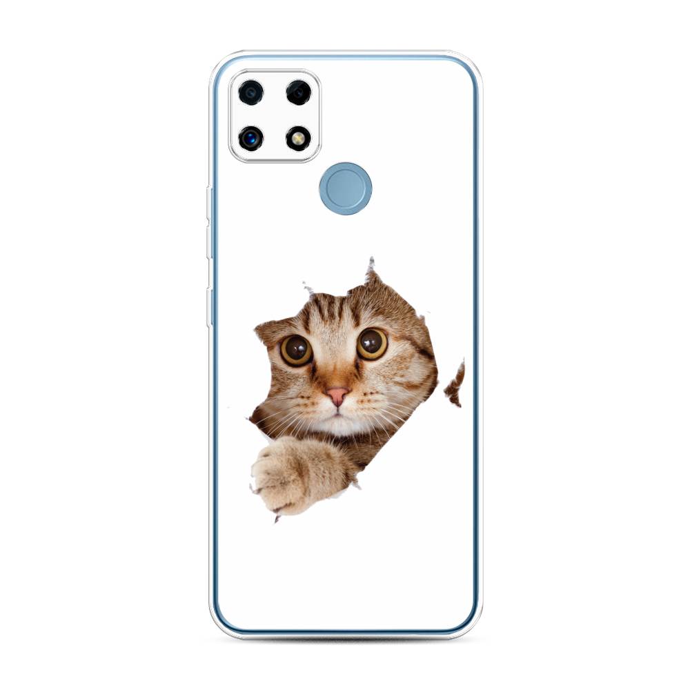 

Чехол на Oppo Realme C25 "Кот и бумага", Белый;коричневый, 257450-1