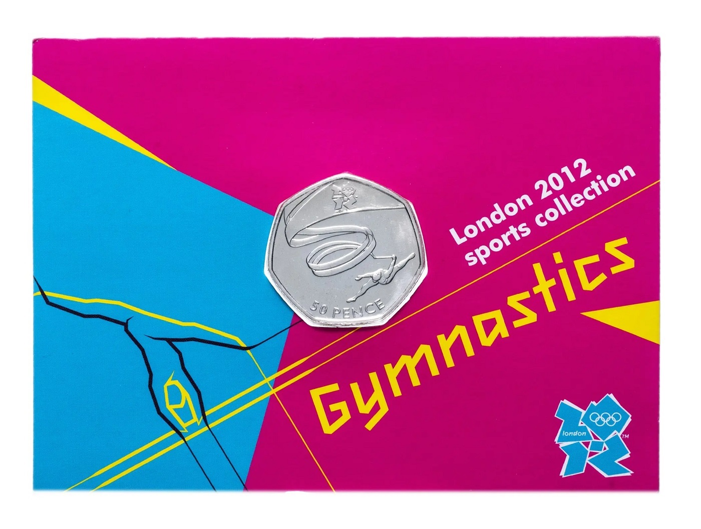 

Монета 50 пенсов в блистере Гимнастика, Лондон 2012, Великобритания, 2011 UNC