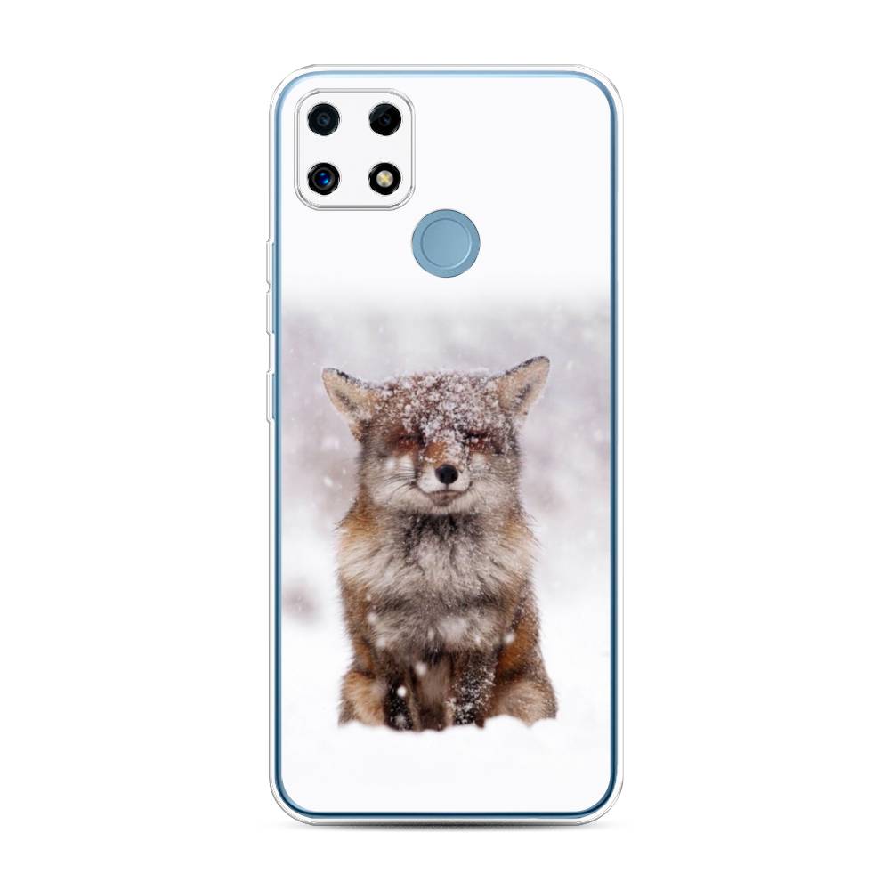 

Чехол на Oppo Realme C25 "Зимняя лиса", Белый;серый;коричневый, 257450-1