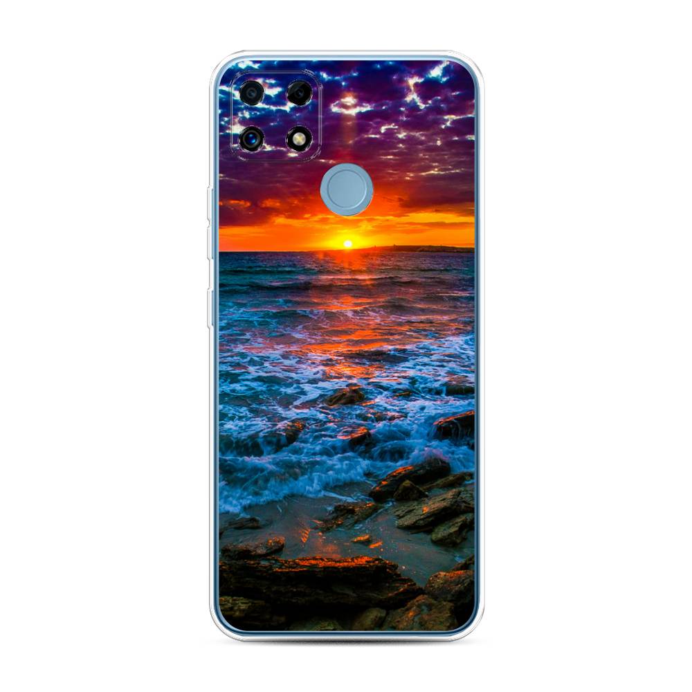 

Чехол на Oppo Realme C25 "Закат 1", Оранжевый;синий, 257450-2