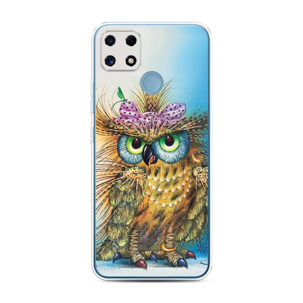 

Чехол на Oppo Realme C25 "Модная сова", Коричневый;голубой, 257450-1