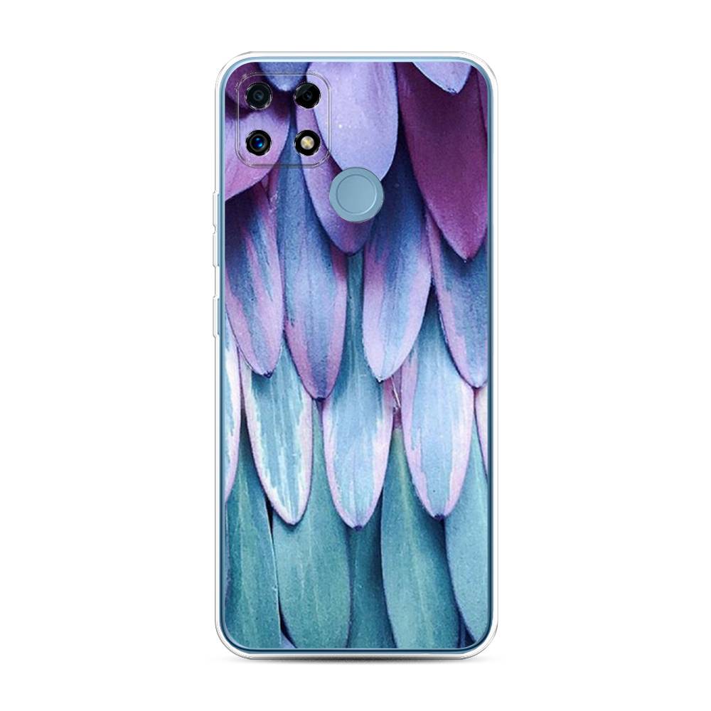 

Чехол на Oppo Realme C25 "Синее перо", Фиолетовый;голубой, 257450-3