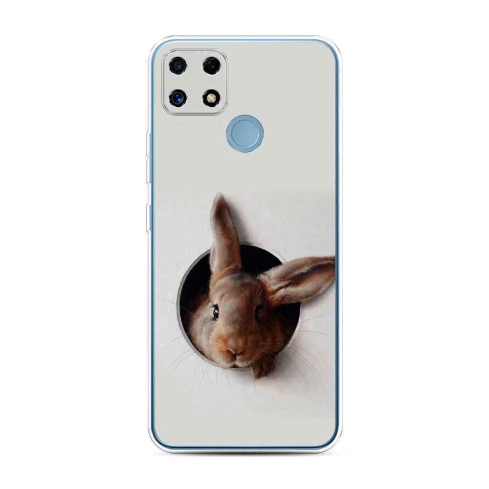 

Чехол на Oppo Realme C25 "Любопытный кролик", Серый;коричневый, 257450-1