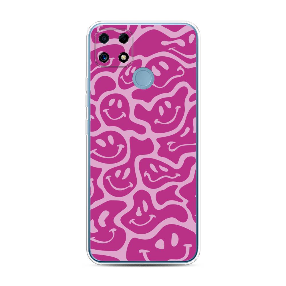 

Чехол на Oppo Realme C25 "Расплывчатые смайлики розовые", Фиолетовый, 257450-6