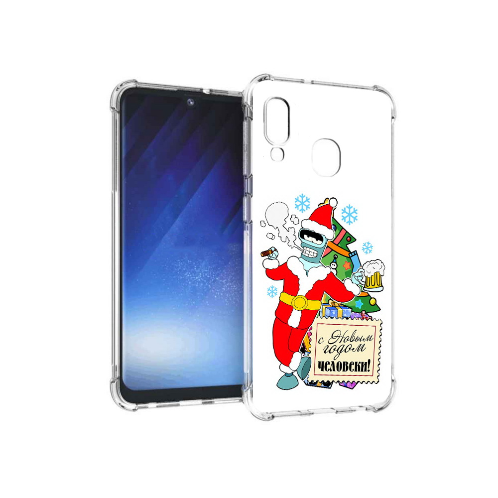 

Чехол MyPads Tocco для Samsung Galaxy A20e С новым годом человеки (PT133424.505.150), Прозрачный, Tocco