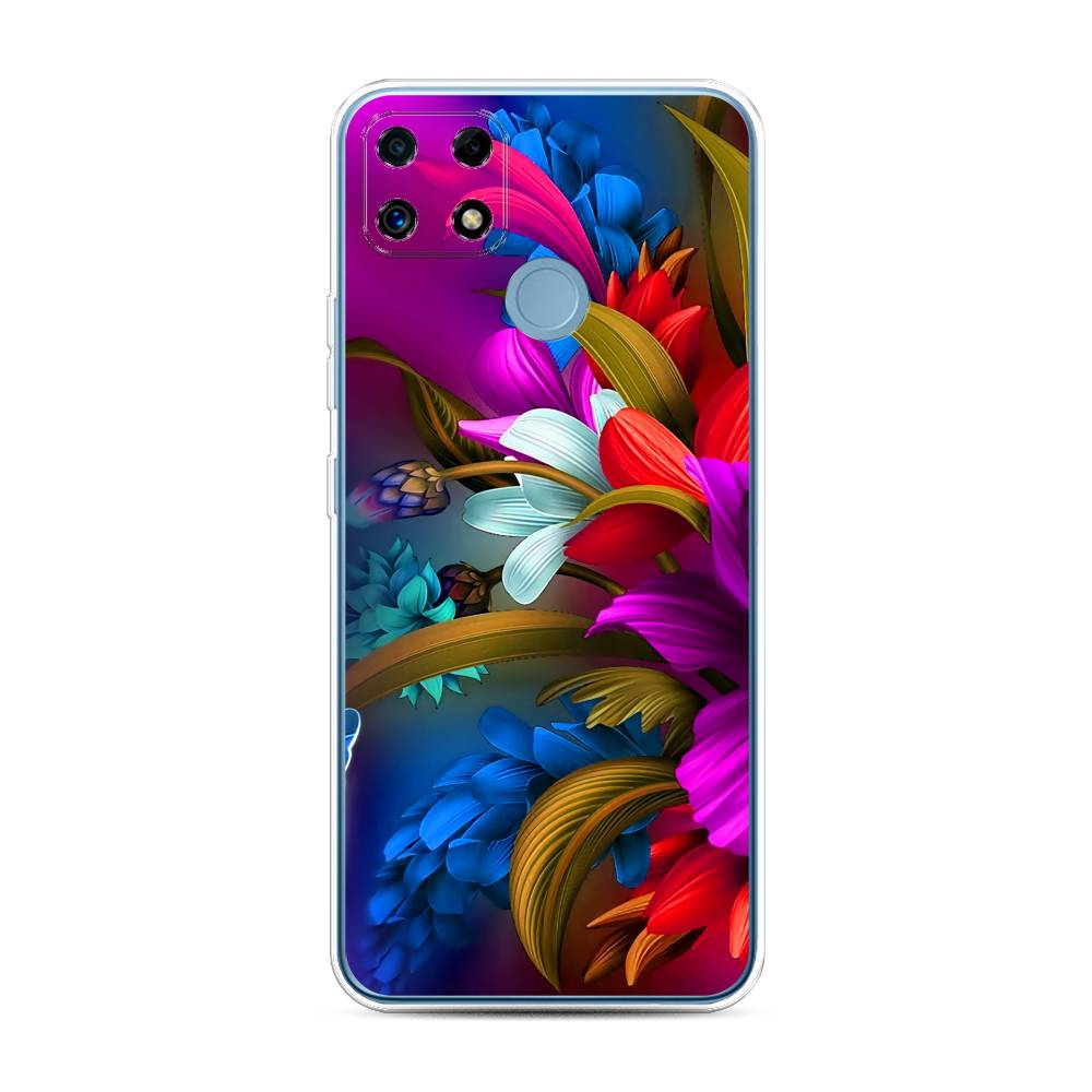 

Чехол на Oppo Realme C25 "Фантастические цветы", Фиолетовый;красный;синий, 257450-2