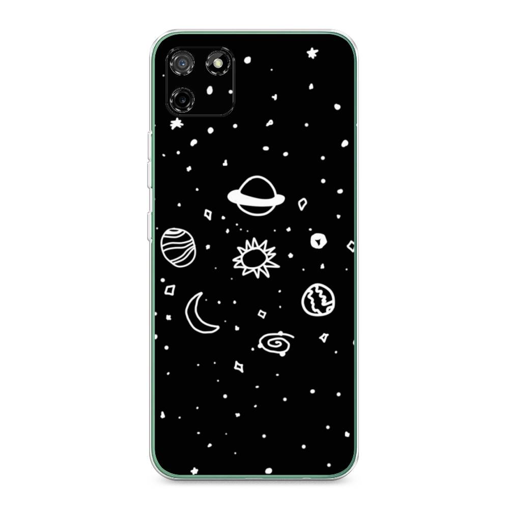 

Чехол на Realme C11 2020 "Дудл солнечной системы", Бежевый;серый, 253850-2