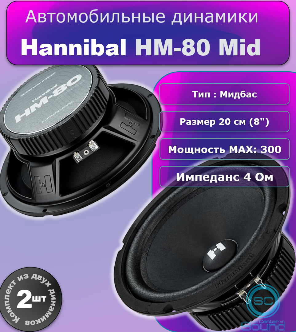 Автомобильные динамики Alphard Hannibal HM-80 midbass