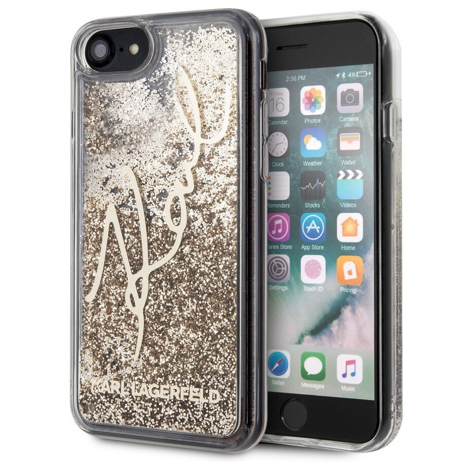 фото Чехол cg mobile karl lagerfeld liquid glitter karl signature iphone se 2020/8/7 золотой