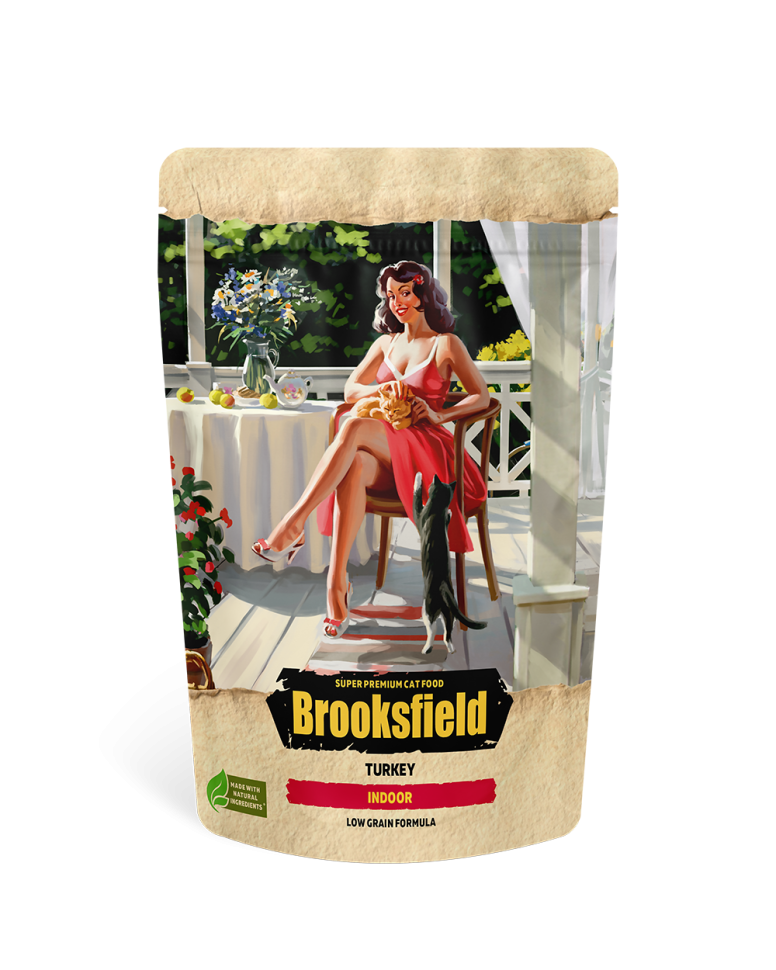 Сухой корм для кошек Brooksfield Low Grain Adult Cat, для домашних, индейка, рис, 400 г