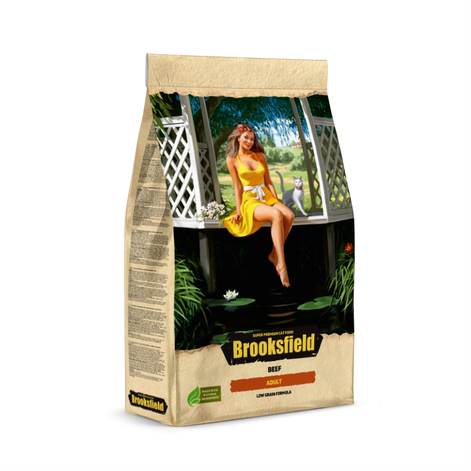 Сухой корм для кошек Brooksfield Low Grain Adult Cat Beef, говядина, рис, 2 кг