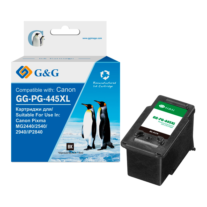 

Картридж для струйного принтера G&G (GG-PG-445XL) черный, совместимый
