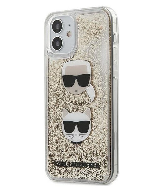 фото Чехол cg mobile karl lagerfeld liquid glitter karl and choupette iphone 12 mini золотой