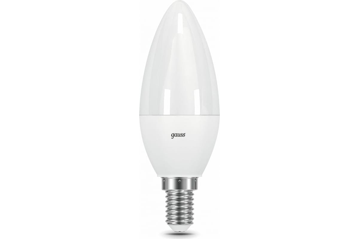 фото Лампа gauss свеча 7w 590lm 6500к e14 диммируемая led 1/10/100