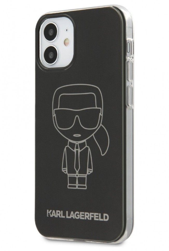 

Чехол CG Mobile Karl Lagerfeld Ikonik Metallic eff iPhone 12 mini Черный