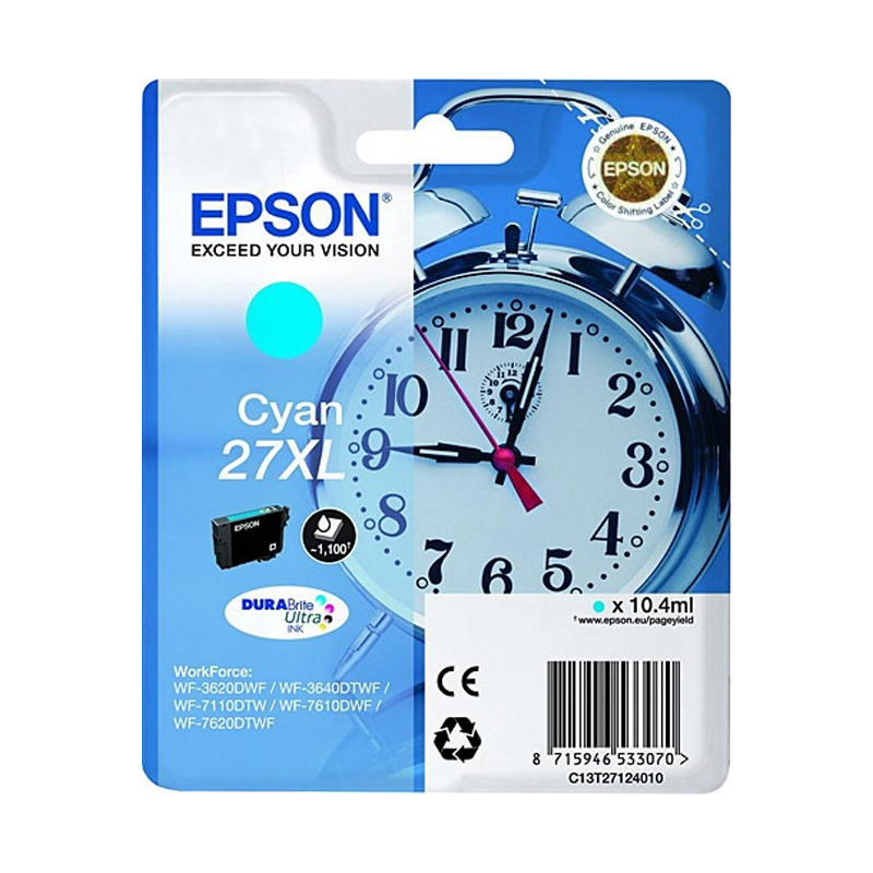 

Картридж для струйного принтера Epson (C13T27124022) голубой, оригинальный