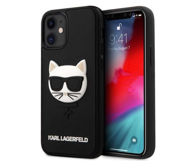 фото Чехол cg mobile karl lagerfeld 3d rubber choupette's head iphone 12 mini черный