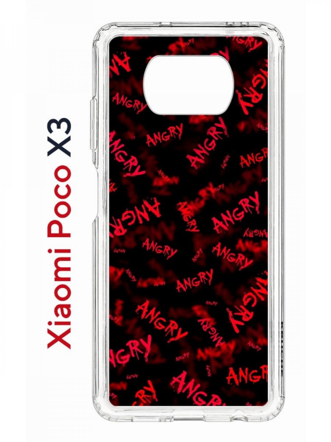 

Чехол на Xiaomi Poco X3/X3 Pro Kruche Print Angry,противоударный бампер с принтом, Прозрачный;черный;красный;розовый, Ксиоми Поко икс3, икс 3 про