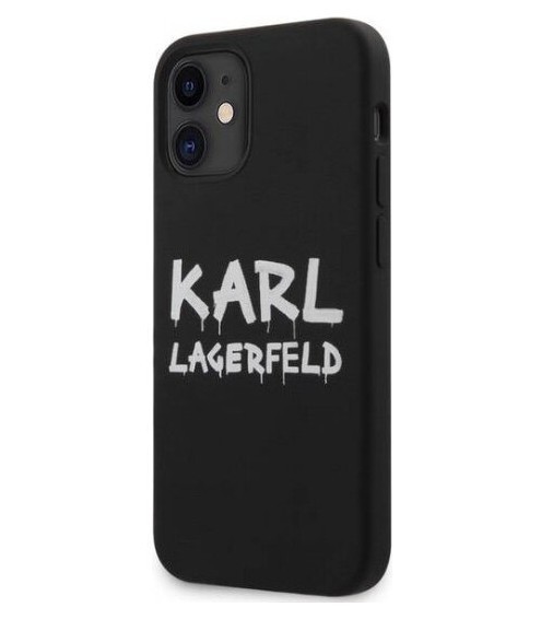 фото Чехол cg mobile karl lagerfeld liquid silicone graffiti logo iphone 12 mini черный