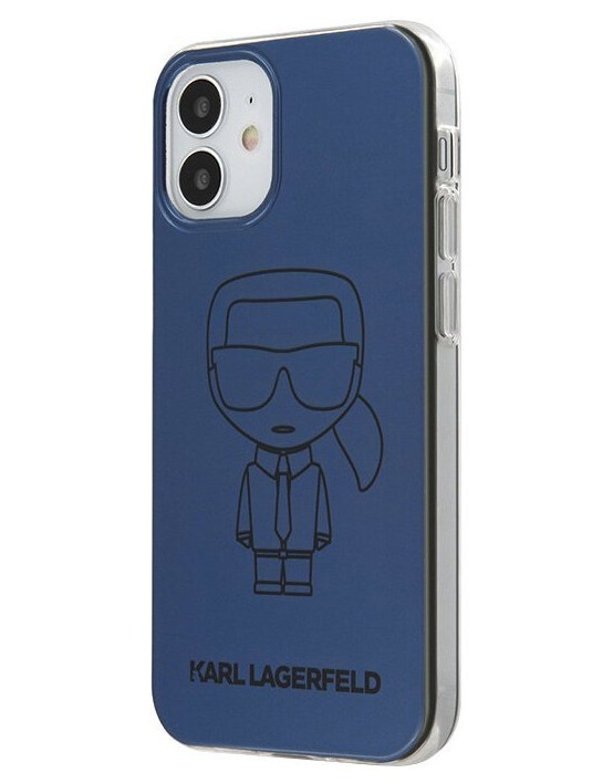 фото Чехол cg mobile karl lagerfeld ikonik metallic eff iphone 12 mini синий